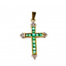 Sky Jewelry Золотой Крестик с Изумрудами и Бриллиантами 10К (417 проба)