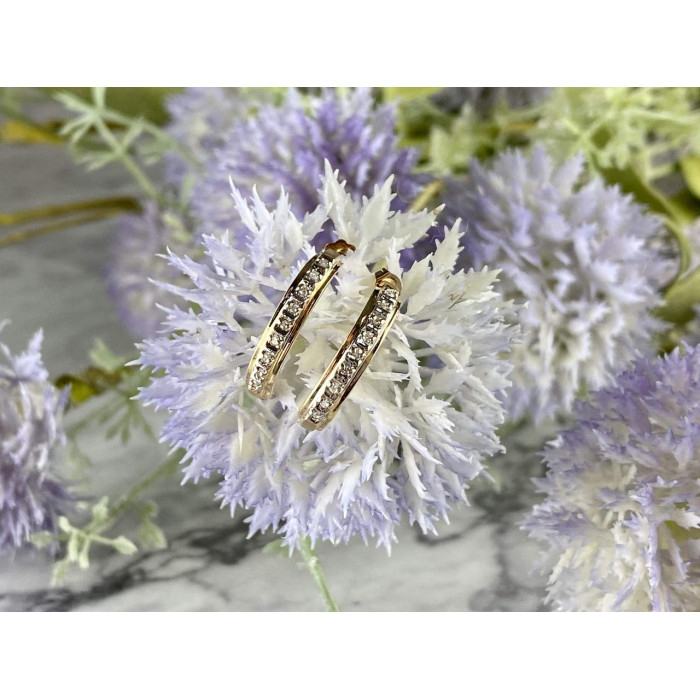 Sky Jewelry Золотые Серьги 14К (585 проба)  с  Бриллиантами