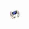 Sky Jewelry Золотой Кулон с Синим и Белым Сапфиром  *Подкова*