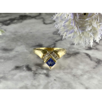 Sky Jewelry Золотое кольцо с Танзанитом и Бриллиантами