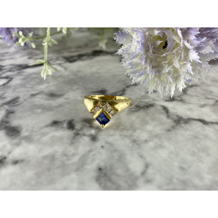 Sky Jewelry Золотое кольцо с Танзанитом и Бриллиантами