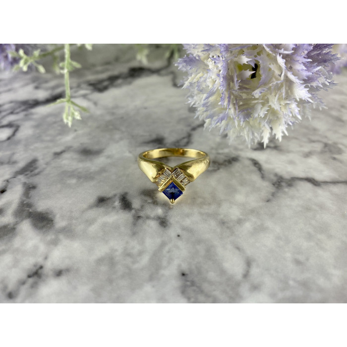 Sky Jewelry Золотое кольцо с Танзанитом и Бриллиантами