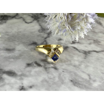 Sky Jewelry Золотое кольцо с Танзанитом и Бриллиантами