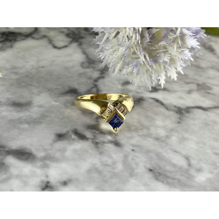 Sky Jewelry Золотое кольцо с Танзанитом и Бриллиантами