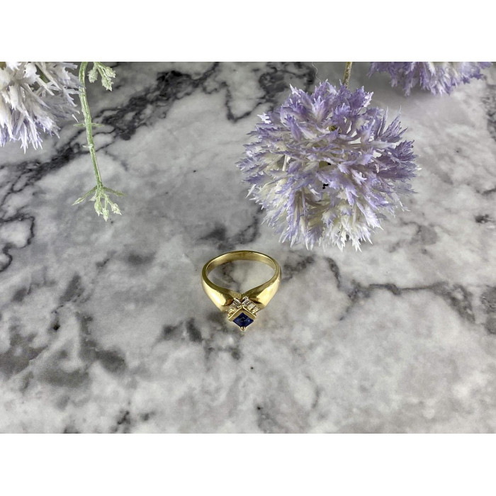 Sky Jewelry Золотое кольцо с Танзанитом и Бриллиантами