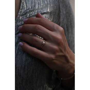 Sky Jewelry Золотое кольцо с Жемчугом и Бриллиантом