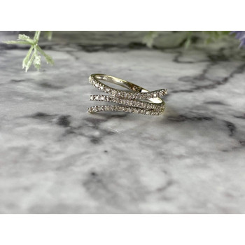 Sky Jewelry Золотое Кольцо 14К (585 проба) с Бриллиантами *Сияние Алмаза*