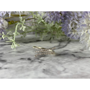 Sky Jewelry Золотое Кольцо 14К (585 проба) с Бриллиантами *Сияние Алмаза*