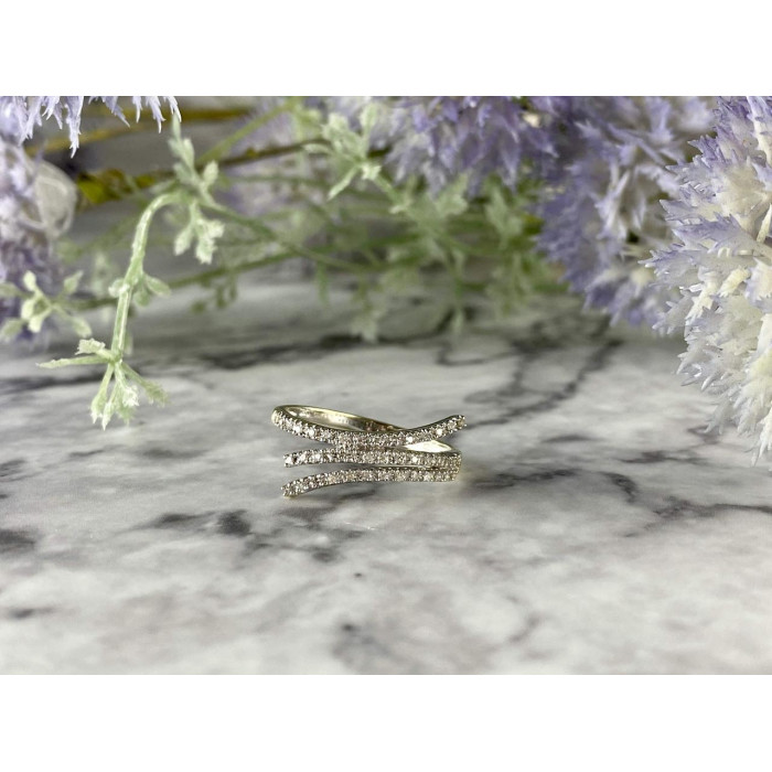 Sky Jewelry Золотое Кольцо 14К (585 проба) с Бриллиантами *Сияние Алмаза*