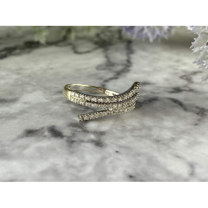 Sky Jewelry Золотое Кольцо 14К (585 проба) с Бриллиантами *Сияние Алмаза*