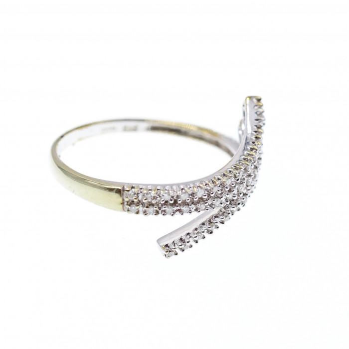 Sky Jewelry Золотое Кольцо 14К (585 проба) с Бриллиантами *Сияние Алмаза*