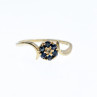 Sky Jewelry Золотое кольцо с Сапфирами и Бриллиантом   10К (417 проба)