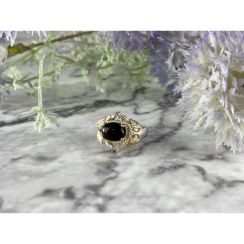 Sky Jewelry Серебряное кольцо с Черным Нефритом  Sterling 12K (500 проба)