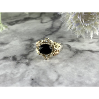 Sky Jewelry Серебряное кольцо с Черным Нефритом  Sterling 12K (500 проба)