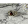 Sky Jewelry Серебряное кольцо 925 проба с Гранатом и камнями Шпинель