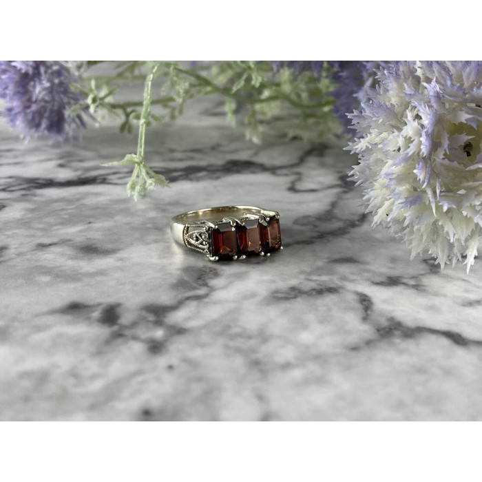 Sky Jewelry Винтажное Серебряное кольцо 925 проба с Альмандином