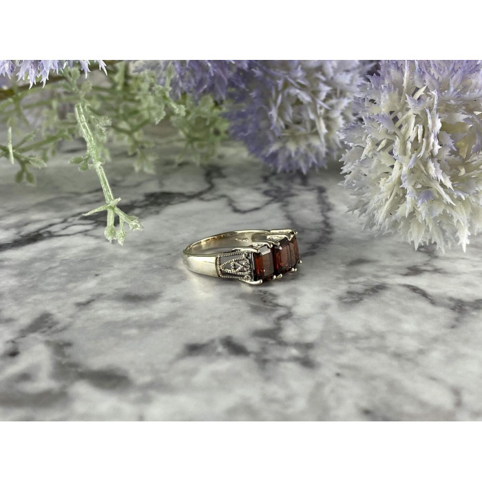 Sky Jewelry Винтажное Серебряное кольцо 925 проба с Альмандином