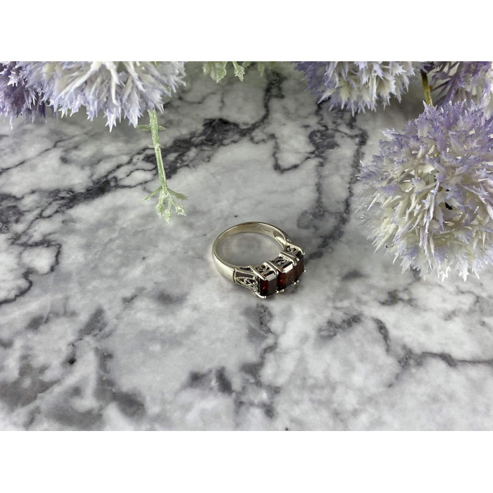 Sky Jewelry Винтажное Серебряное кольцо 925 проба с Альмандином