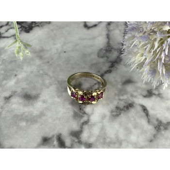 Sky Jewelry Серебряное кольцо с камнями розовая Шпинель