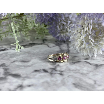 Sky Jewelry Серебряное кольцо с камнями розовая Шпинель