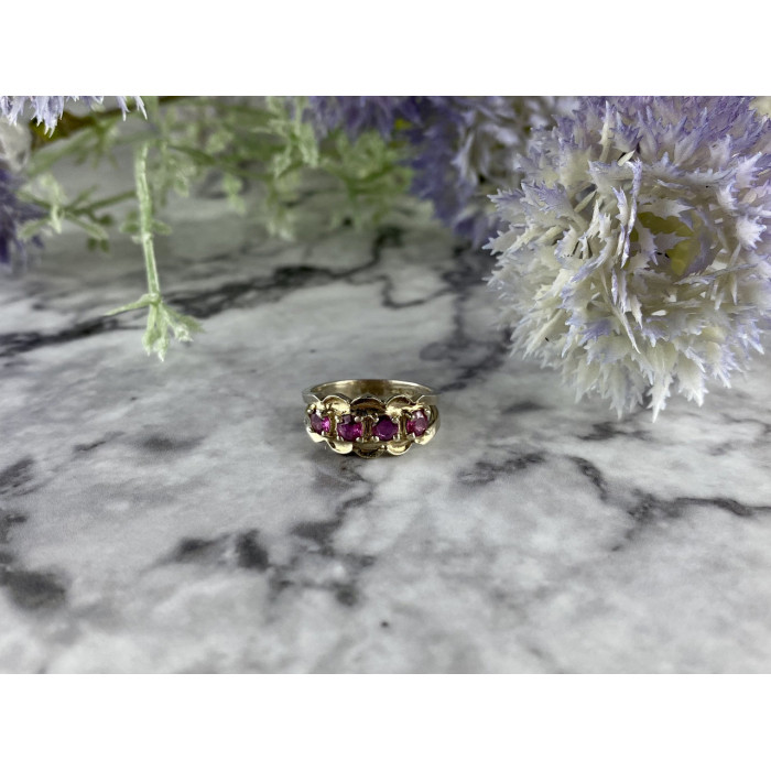 Sky Jewelry Серебряное кольцо с камнями розовая Шпинель