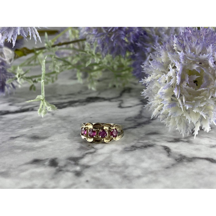 Sky Jewelry Серебряное кольцо с камнями розовая Шпинель