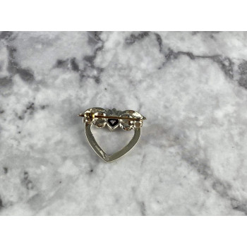 Sky Jewelry Серебряная Брошь с красной Шпинелью и камнями Морион  925 проба