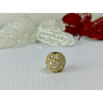 Sky Jewelry Золотая бусина Шарм с Фианитами 14К (585 проба)