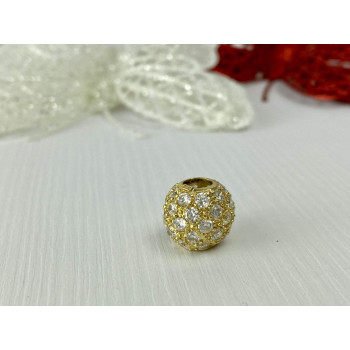 Sky Jewelry Золотая бусина Шарм с Фианитами 14К (585 проба)