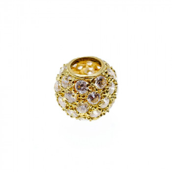 Sky Jewelry Золотая бусина Шарм с Фианитами 14К (585 проба)