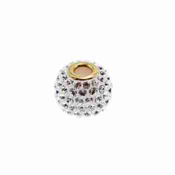 Sky Jewelry Золотая бусина Шарм с Фианитами 14К (585 проба)