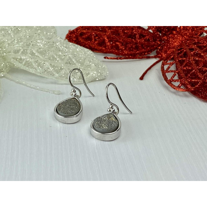 Sky Jewelry Серебряные серьги 925 проба с Марказитом *Капля*