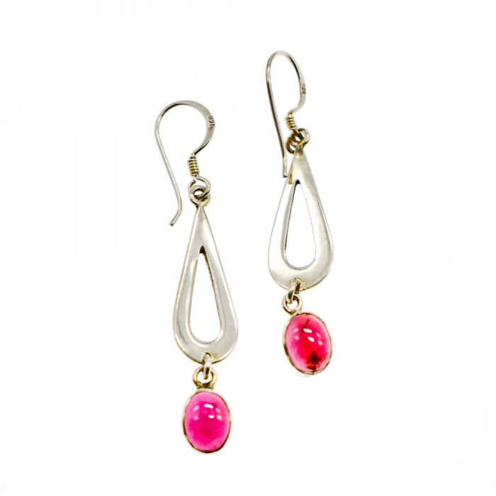 Sky Jewelry Серебряные Серьги с камнем Гранат Пироп