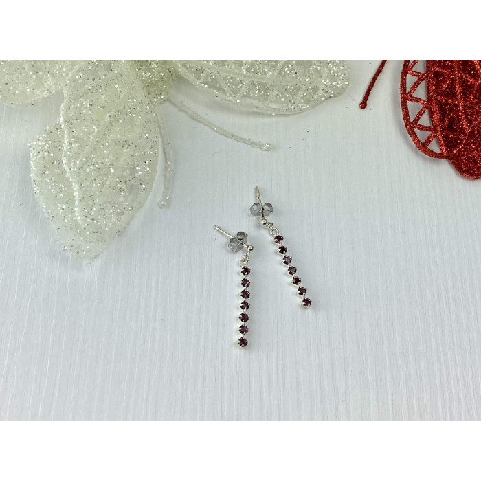 Sky Jewelry Серебряные серьги с Альмандином