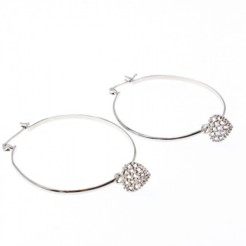 Sky Jewelry Серебряные Серьги Кольца  с камнями Кварц  *Сердце*