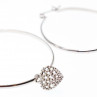 Sky Jewelry Серебряные Серьги Кольца  с камнями Кварц  *Сердце*