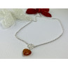 Sky Jewelry Серебряное Ожерелье с Янтарем *Сердце