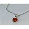 Sky Jewelry Серебряное Ожерелье с Янтарем *Сердце