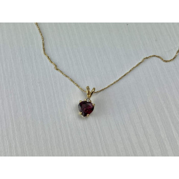 Sky Jewelry Золотая цепочка с кулоном Альмандин и Бриллиант *Сердце