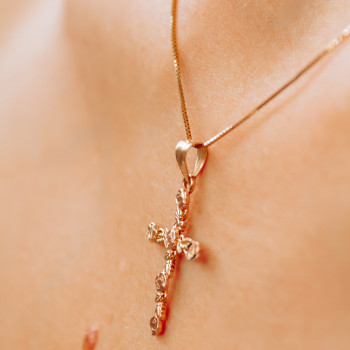 Sky Jewelry Золотая цепочка с Крестиком  14К (585 проба)  Италия