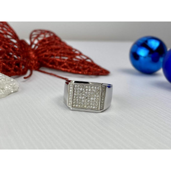 Sky Jewelry Мужское Серебряное Кольцо 925 проба с Фианитами