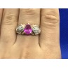 Sky Jewelry Серебряное кольцо(позолота) с розовым сапфиром