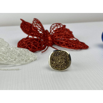 Sky Jewelry Серебряное кольцо с Марказитом 925 проба *Золотой Марказит*