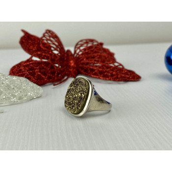 Sky Jewelry Серебряное кольцо с Марказитом 925 проба *Золотой Марказит*