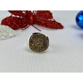 Sky Jewelry Серебряное кольцо с Марказитом 925 проба *Золотой Марказит*