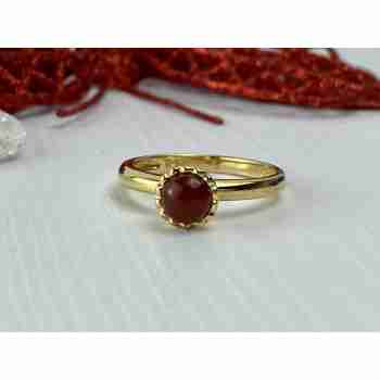 Sky Jewelry Серебряное кольцо в позолоте 925 проба с камнем  Гранат Пироп