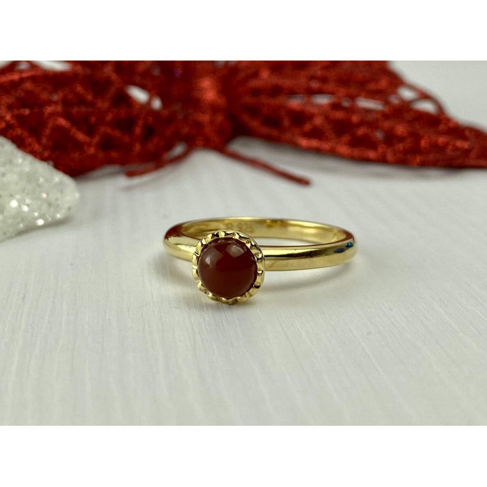 Sky Jewelry Серебряное кольцо в позолоте 925 проба с камнем  Гранат Пироп