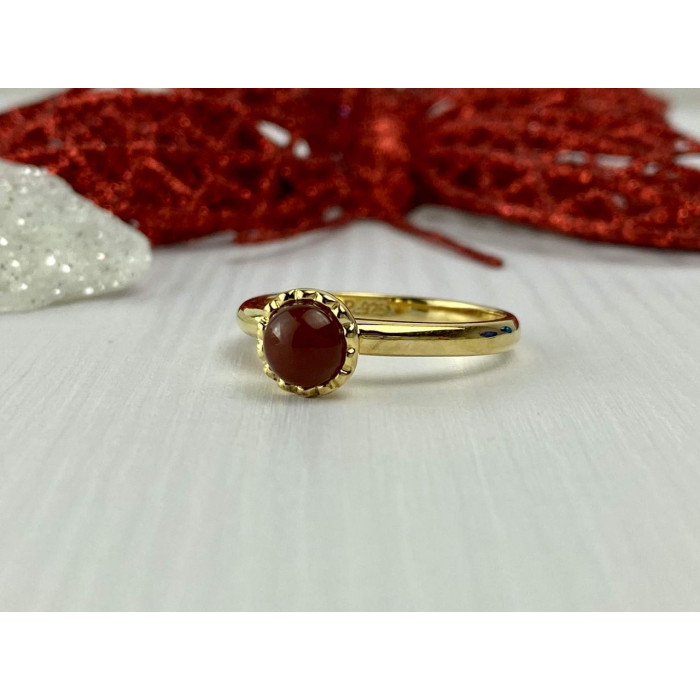 Sky Jewelry Серебряное кольцо в позолоте 925 проба с камнем  Гранат Пироп