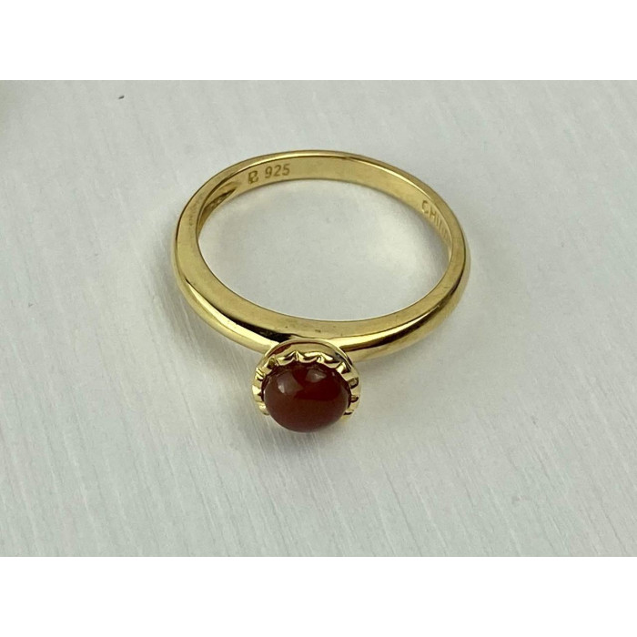 Sky Jewelry Серебряное кольцо в позолоте 925 проба с камнем  Гранат Пироп