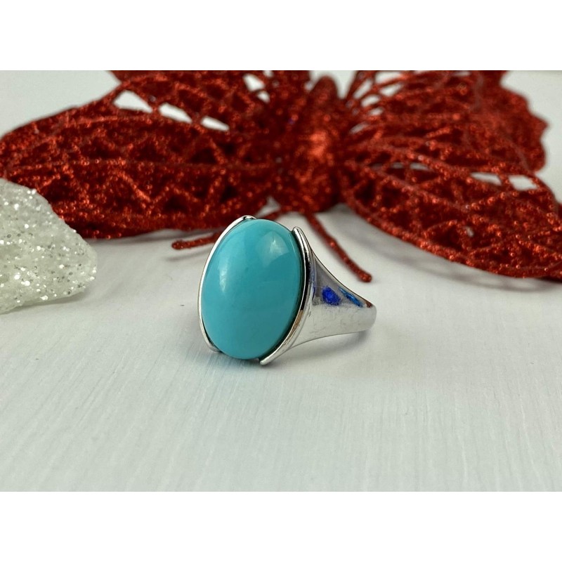 Sky Jewelry Серебряное кольцо с голубой Бирюзой